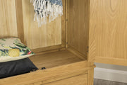 Boston Solid Natural Oak 1 Drawer Double Wardrobe - The Oak Bed Store