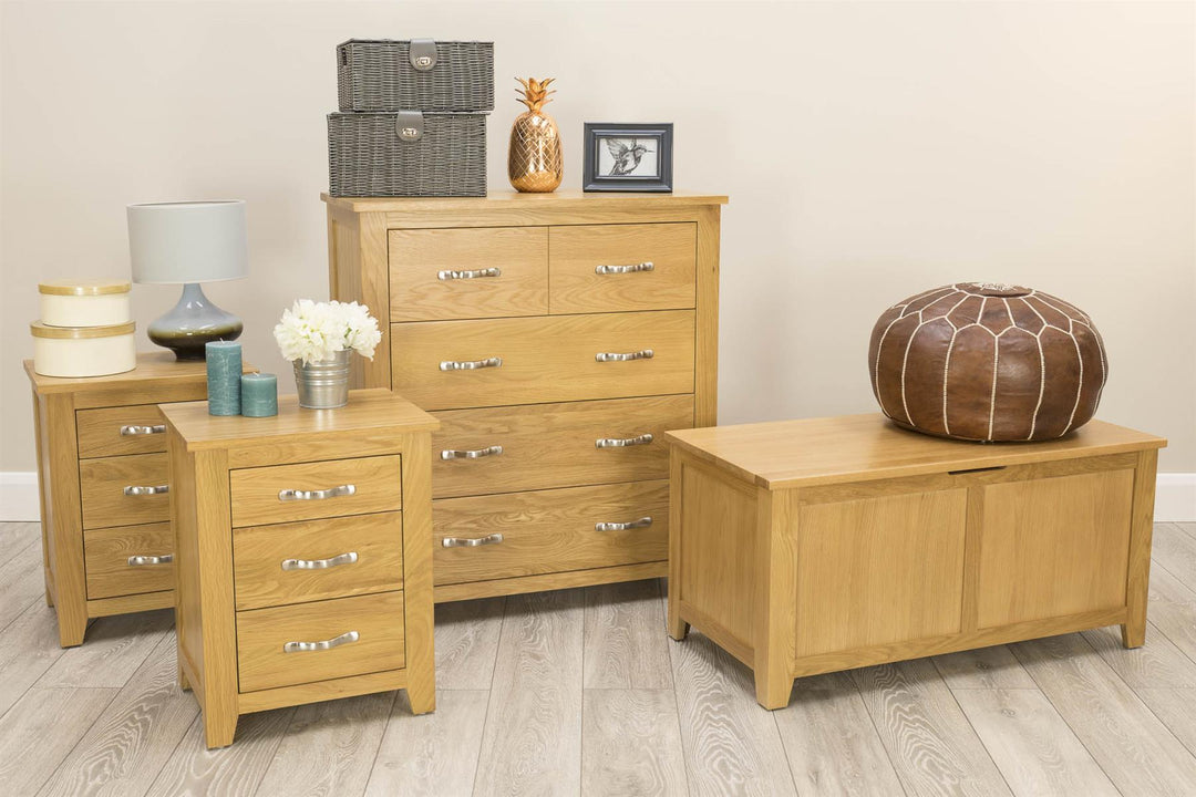 Boston Solid Natural Oak 4 Drawer Chest of Drawers - The Oak Bed Store