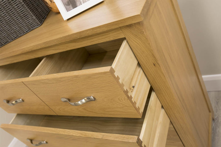 Boston Solid Natural Oak 4 Drawer Chest of Drawers - The Oak Bed Store