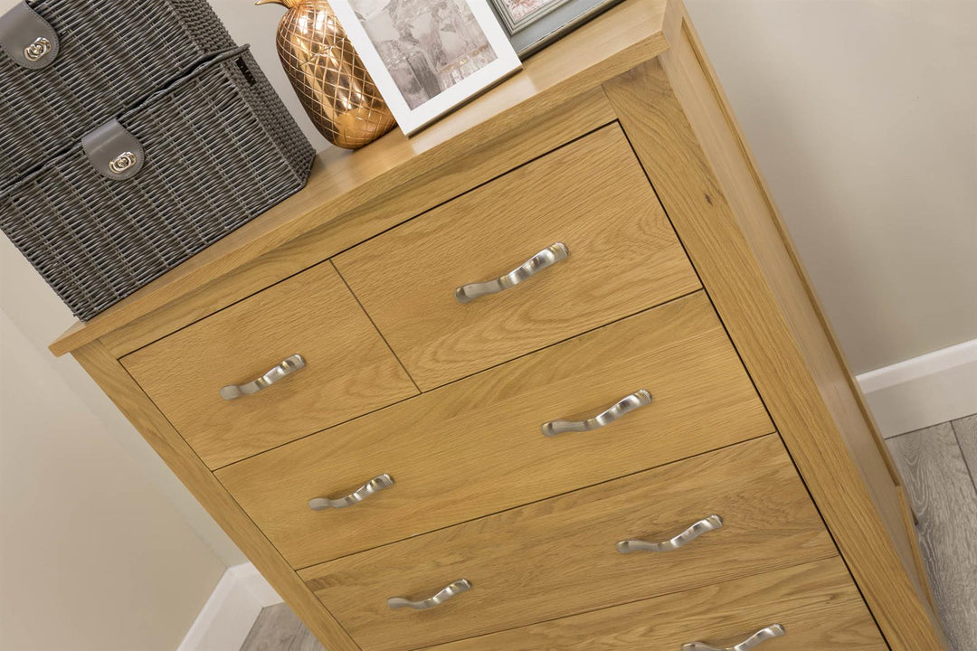 Boston Solid Natural Oak 4 Drawer Chest of Drawers - The Oak Bed Store