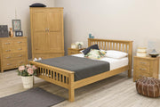 Boston Solid Natural Oak Bed Frame - 4ft6 Double - The Oak Bed Store