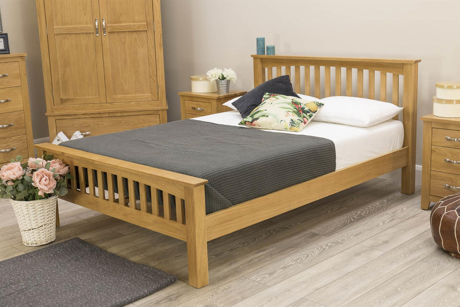 Boston Solid Natural Oak Bed Frame - 6ft Super King – The Oak Bed Store