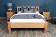 Boston Solid Natural Oak Bed Frame - Low Foot End - 6ft Super King - The Oak Bed Store
