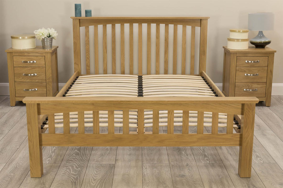 Boston Solid Natural Oak Bed Frame - Various Sizes - B GRADE - The Oak Bed Store