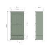 Brampton 2 Door 2 Drawer Double Wardrobe - The Oak Bed Store