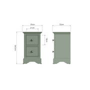 Brampton 2 Drawer Small Bedside Table - The Oak Bed Store
