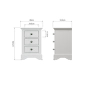 Brampton 3 Drawer Large Bedside Table - The Oak Bed Store