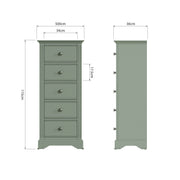 Brampton 5 Drawer Wellington Chest of Drawers - The Oak Bed Store