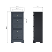 Brampton 5 Drawer Wellington Chest of Drawers - The Oak Bed Store