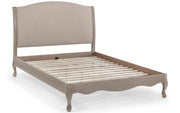 Camberley Limed Oak & Oatmeal Linen Fabric Bed Frame - 5ft King Size - The Oak Bed Store