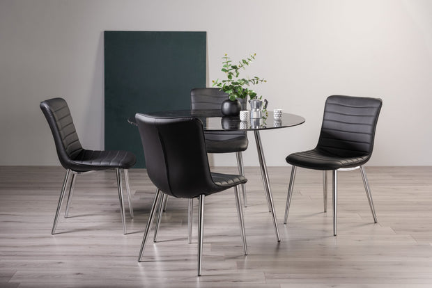 Camden Round Marble Effect Dining Table - 1.2m - The Oak Bed Store
