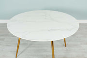 Camden Round Marble Effect Dining Table - 1.2m - The Oak Bed Store