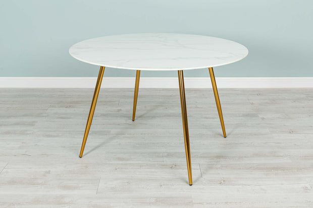 Camden Round Marble Effect Dining Table - 1.2m - The Oak Bed Store