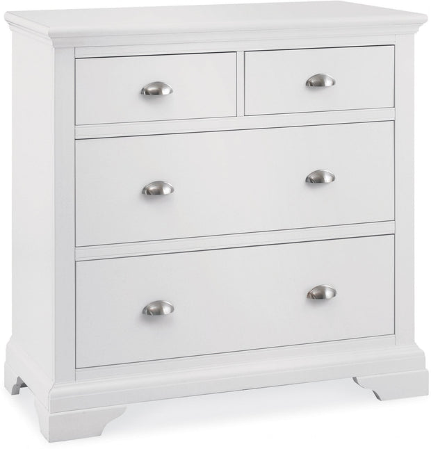 Camden Soft White 2 Over 2 Drawer Chest of Drawers - B GRADE - The Oak Bed Store