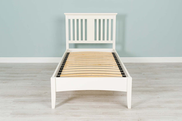 Camden Soft White Wooden Bed Frame - 3ft Single - The Oak Bed Store