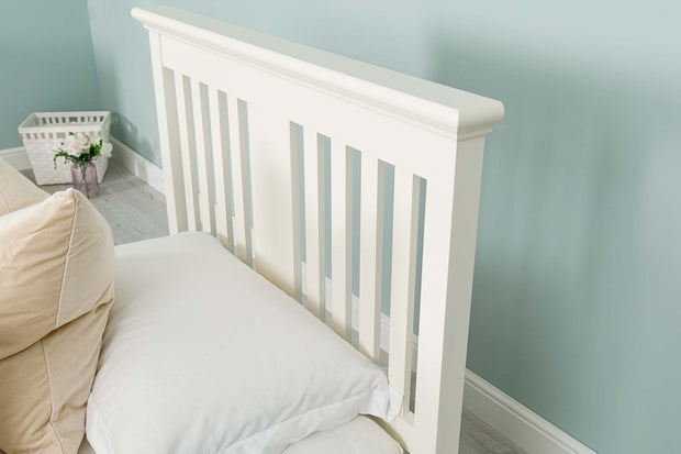 Camden Soft White Wooden Bed Frame - 3ft Single - The Oak Bed Store