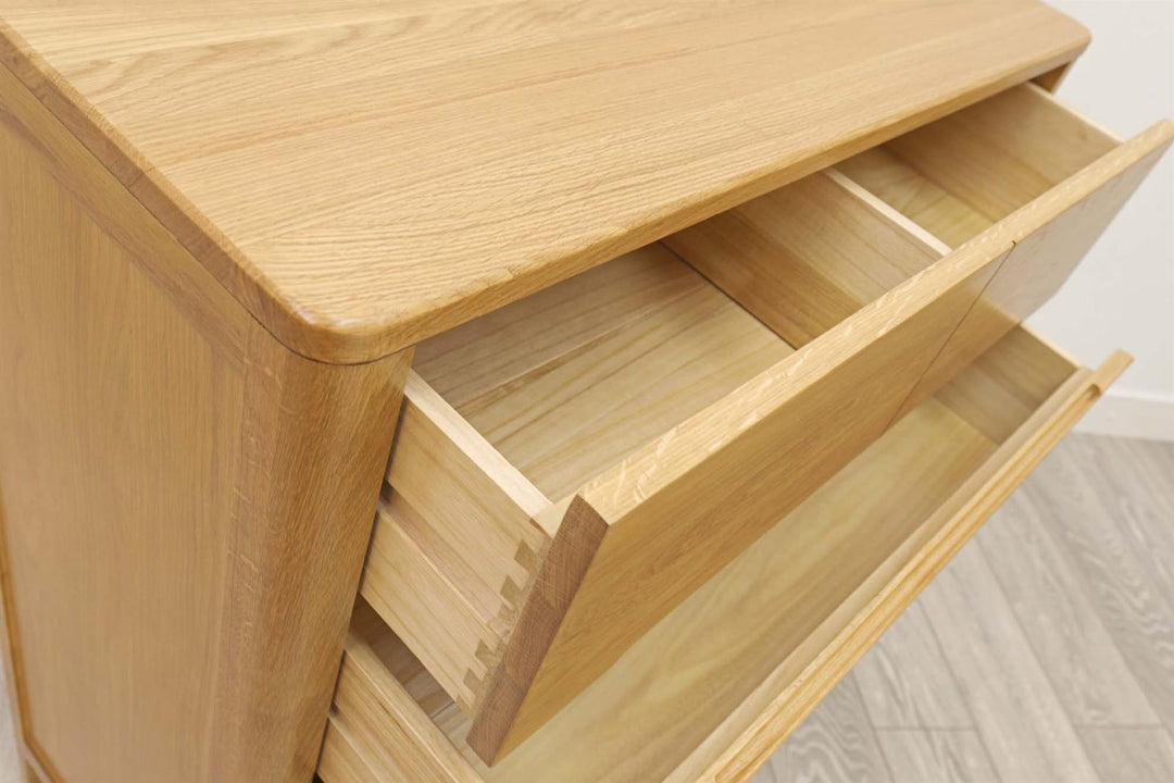 Canterbury Natural Oak 4 Drawer Chest of Drawers - The Oak Bed Store