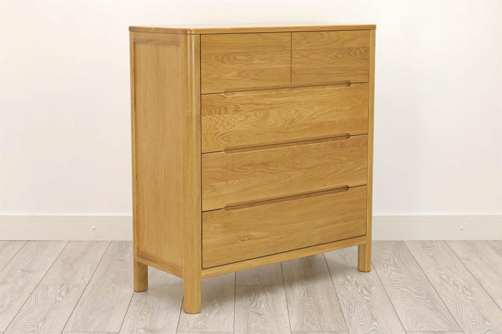 Canterbury Natural Oak 4 Drawer Chest of Drawers - The Oak Bed Store