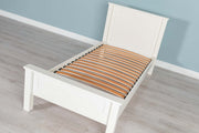 Capri Soft White Solid Wood Bed Frame - 3ft Single - The Oak Bed Store
