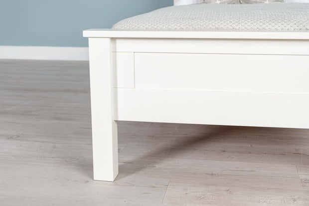 Capri Soft White Solid Wood Bed Frame - 3ft Single - The Oak Bed Store