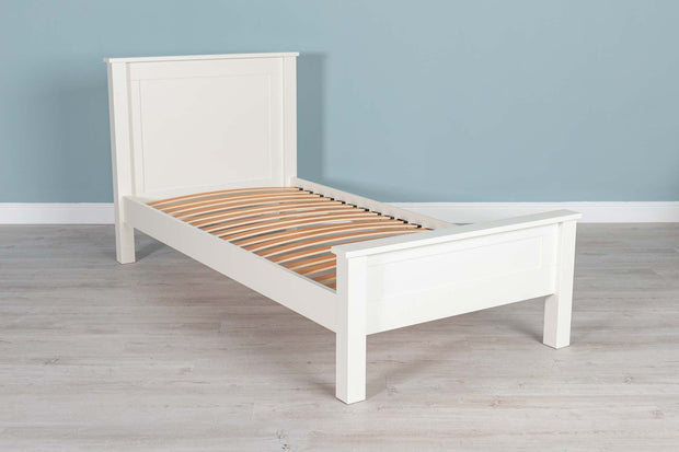 Capri Soft White Solid Wood Bed Frame - 3ft Single - The Oak Bed Store