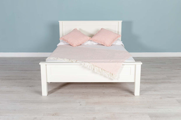 Capri Soft White Solid Wood Bed Frame - 4ft6 Double - The Oak Bed Store