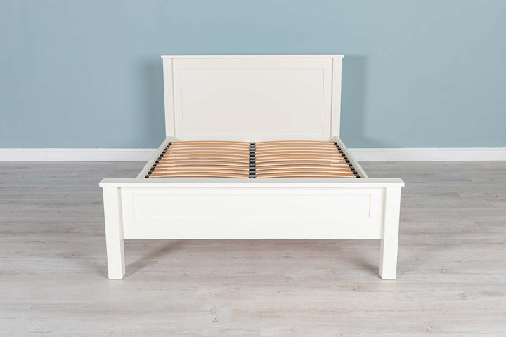 Capri Soft White Solid Wood Bed Frame - 4ft6 Double - The Oak Bed Store