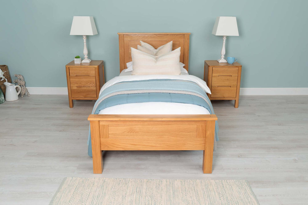 Capri Solid Natural Oak Bed Frame - 3ft Single - The Oak Bed Store