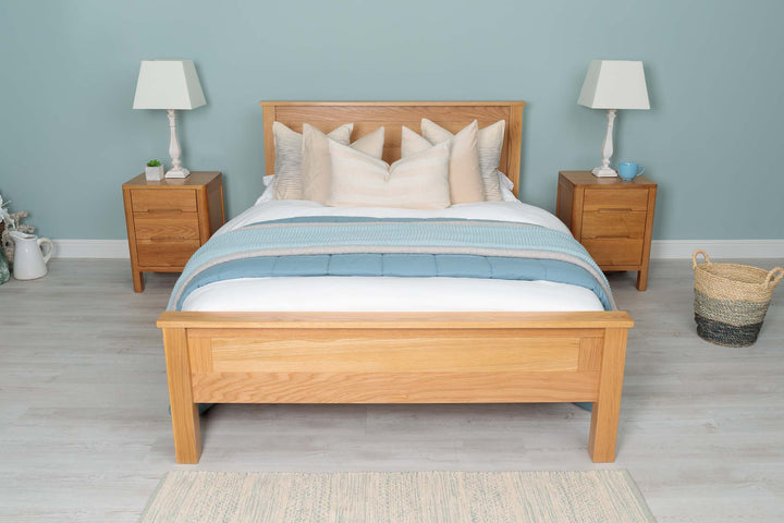 Capri Solid Natural Oak Bed Frame - 4ft6 Double - The Oak Bed Store