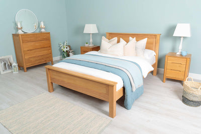Capri Solid Natural Oak Bed Frame - 5ft King Size - The Oak Bed Store