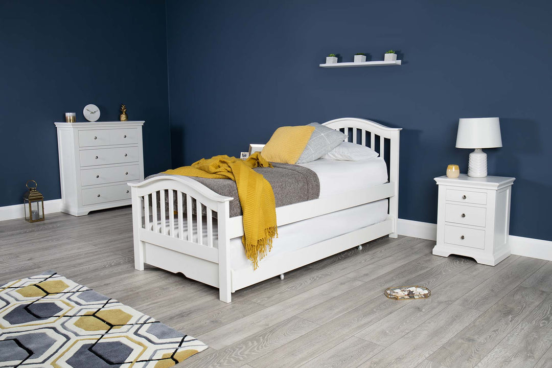 Chelsea Soft White Solid Wood Guest Bed - 3ft Single - The Oak Bed Store