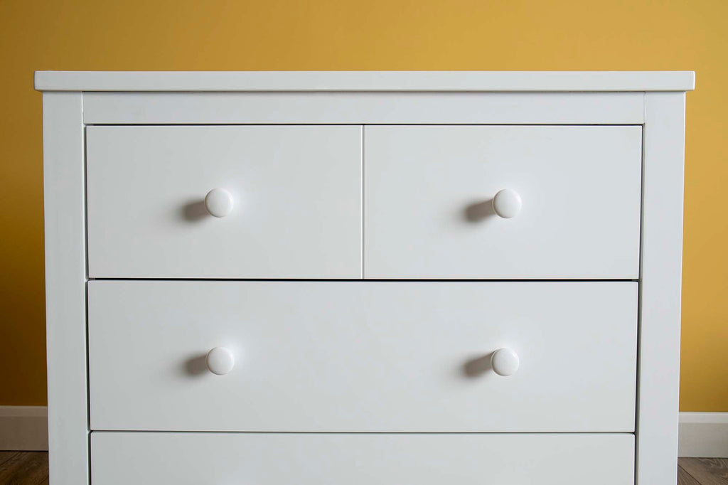 Chester Bright White 2 Over 3 Chest of Drawers - The Oak Bed Store