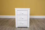 Chester Bright White 2+1 Bedside Table - The Oak Bed Store