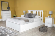 Chester Bright White Ottoman Storage Bed Frame - 4ft Small Double - The Oak Bed Store