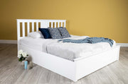 Chester Bright White Ottoman Storage Bed Frame - 6ft Super King - The Oak Bed Store