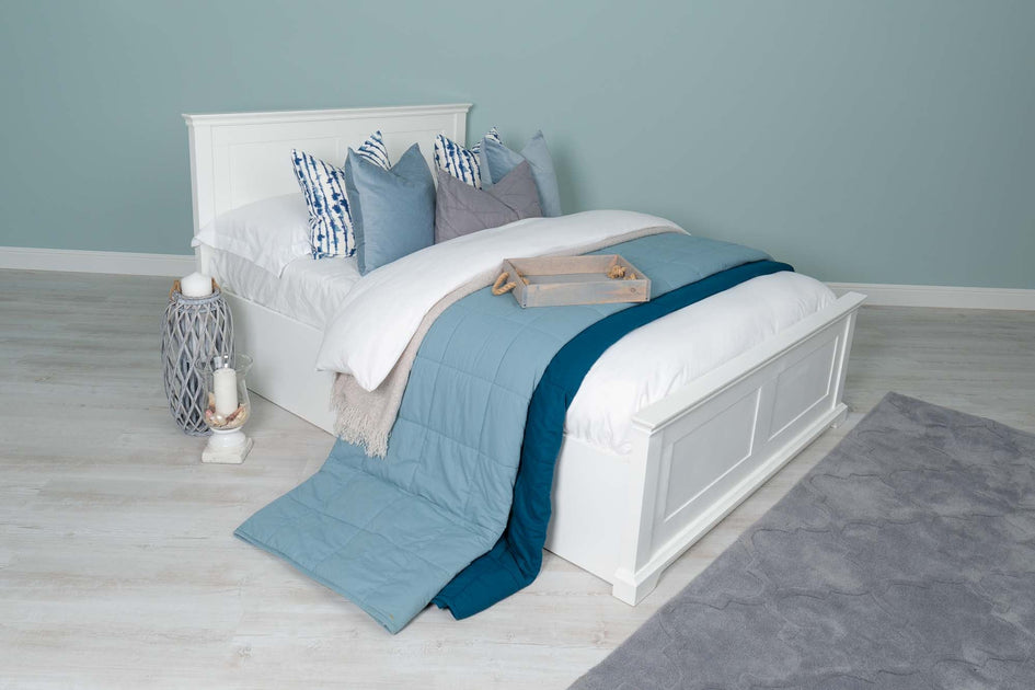 Chilgrove Bright White Ottoman Storage Bed Frame 5ft King Size The