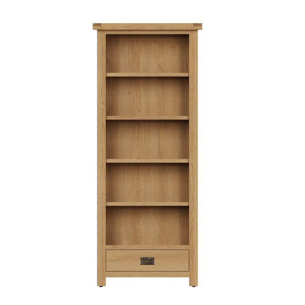 Cotswold Rustic Oak 1 Drawer Medium Bookcase - The Oak Bed Store