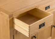 Cotswold Rustic Oak 3 Door 3 Drawer Sideboard - The Oak Bed Store