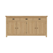 Cotswold Rustic Oak 4 Door 3 Drawer Sideboard - The Oak Bed Store