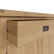 Cotswold Rustic Oak 4 Door 3 Drawer Sideboard - The Oak Bed Store