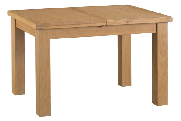 Cotswold Rustic Oak Butterfly Extending Dining Table - 1.25m - The Oak Bed Store