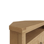 Cotswold Rustic Oak Corner TV Unit - The Oak Bed Store
