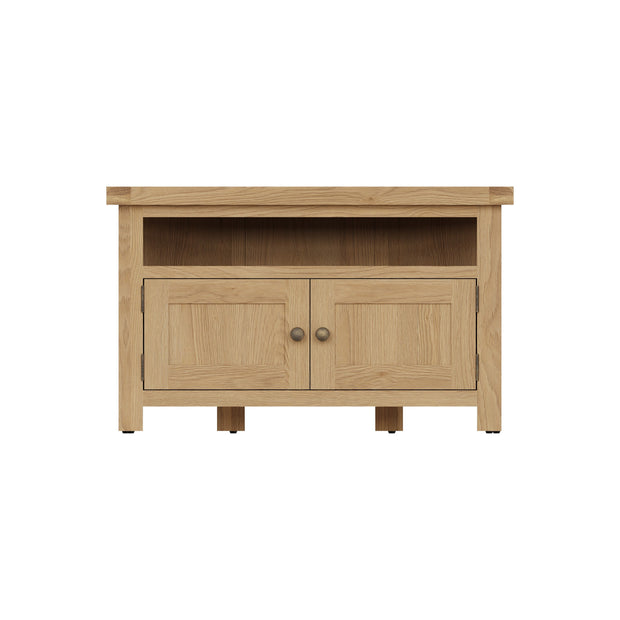 Cotswold Rustic Oak Corner TV Unit - The Oak Bed Store