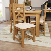 Cotswold Rustic Oak Cross Back Dining Chair (Set of 2) - The Oak Bed Store