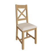 Cotswold Rustic Oak Cross Back Dining Chair (Set of 2) - The Oak Bed Store