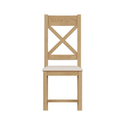 Cotswold Rustic Oak Cross Back Dining Chair (Set of 2) - The Oak Bed Store