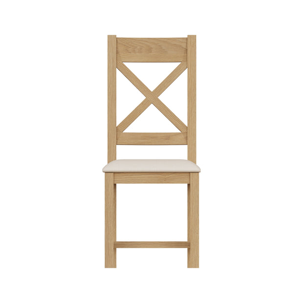 Cotswold Rustic Oak Cross Back Dining Chair (Set of 2) - The Oak Bed Store