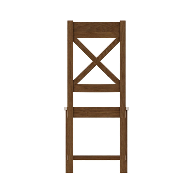 Cotswold Rustic Oak Cross Back Dining Chair (Set of 2) - The Oak Bed Store