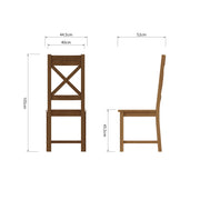Cotswold Rustic Oak Cross Back Dining Chair (Set of 2) - The Oak Bed Store