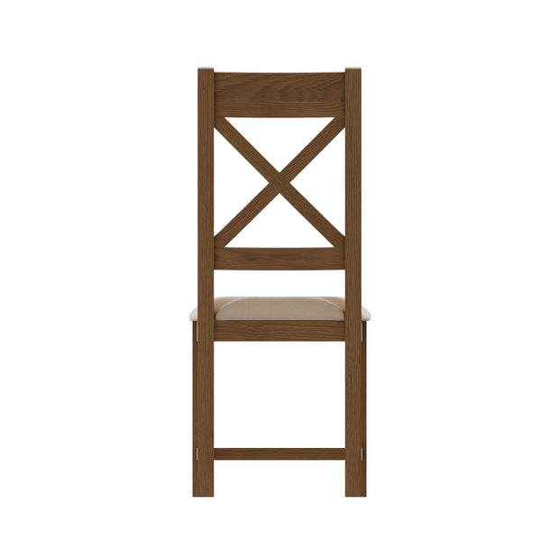 Cotswold Rustic Oak Cross Back Dining Chair (Set of 2) - The Oak Bed Store